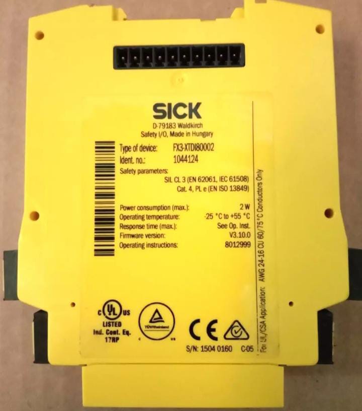 SICK FX3-XTD180002 VERSION 3.1 SAFETY I/O MODULE FX3XTD1800021044124