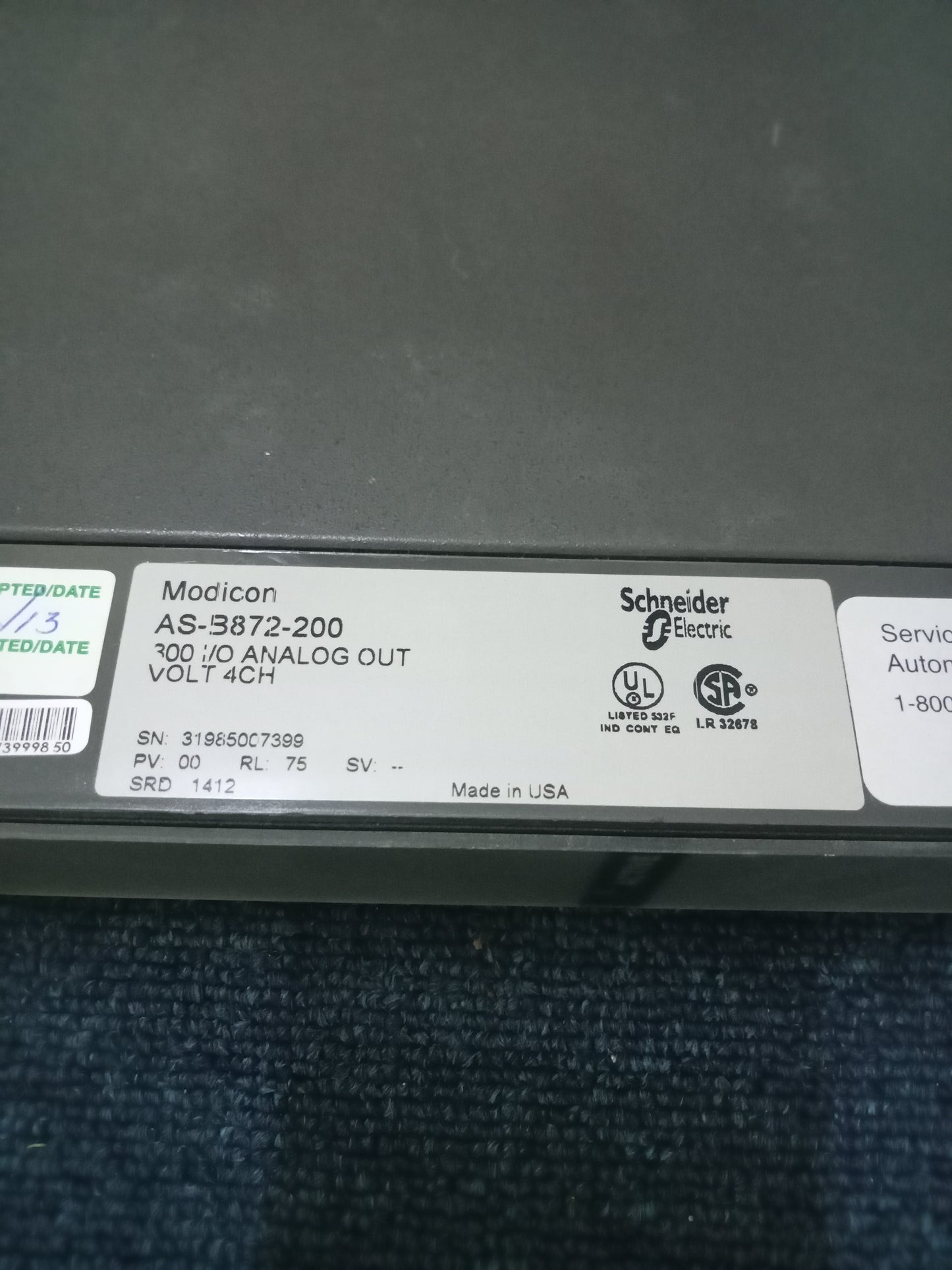 NEW SCHNEIDER ELECTRIC MODICON AS-B872-200 OUTPUT MODULE ASB872200