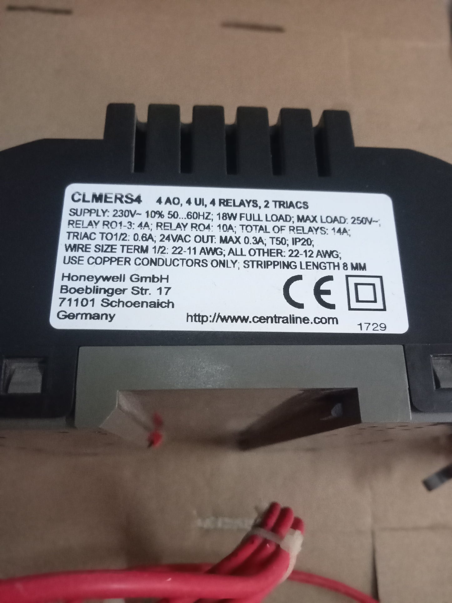 CentraLine by Honeywell CLMERS4 RELAY