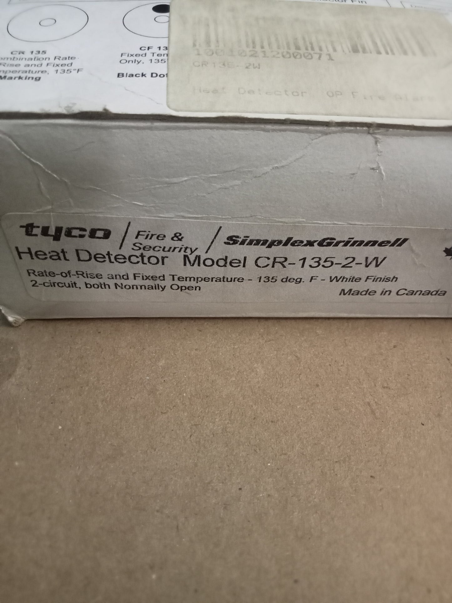 SimplexGrinnell Security Heat Detector Model CR-135-2-W