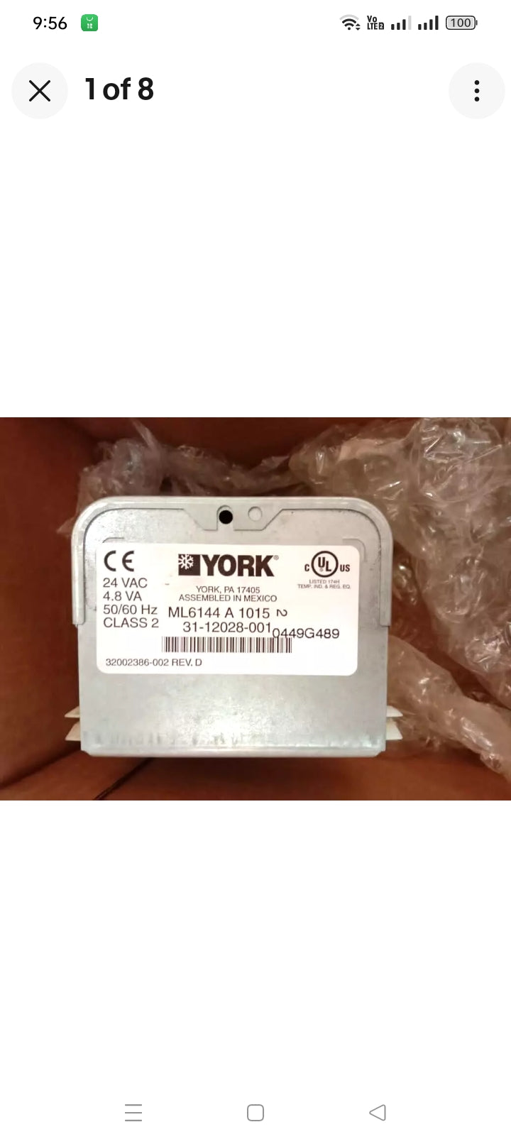 YORK ML6144A1015
Manufactured by YORK YORK GENUINE PARTS