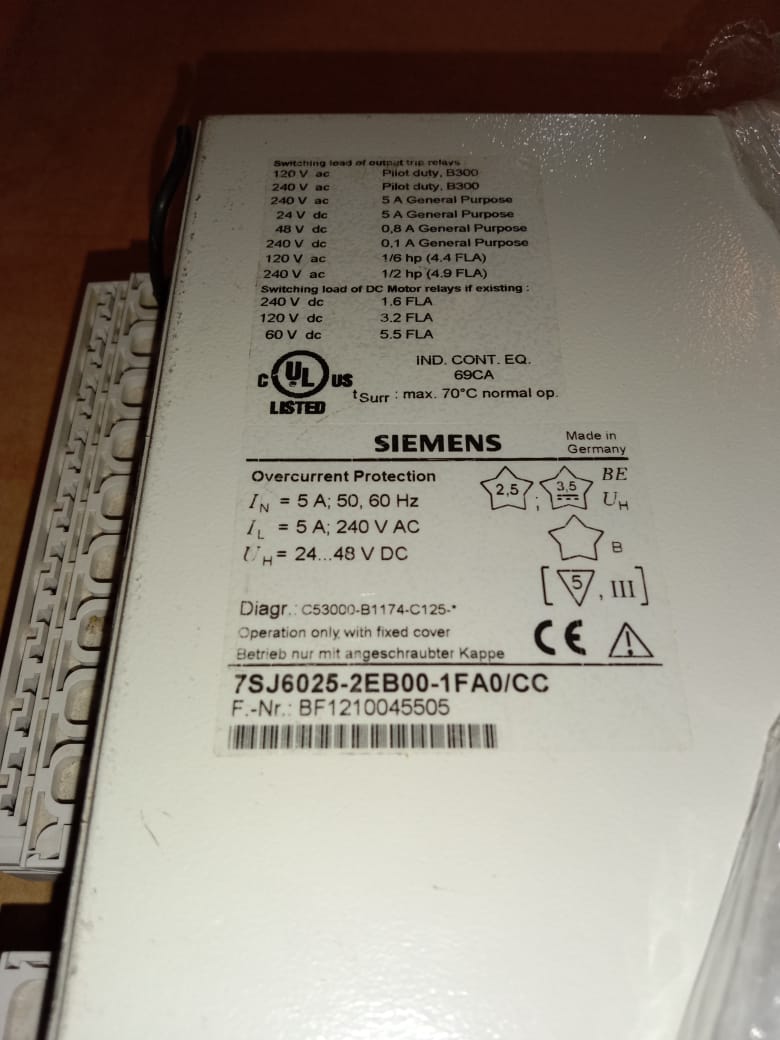 SIEMENS 7SJ6025-2EB00-1FA0/CC