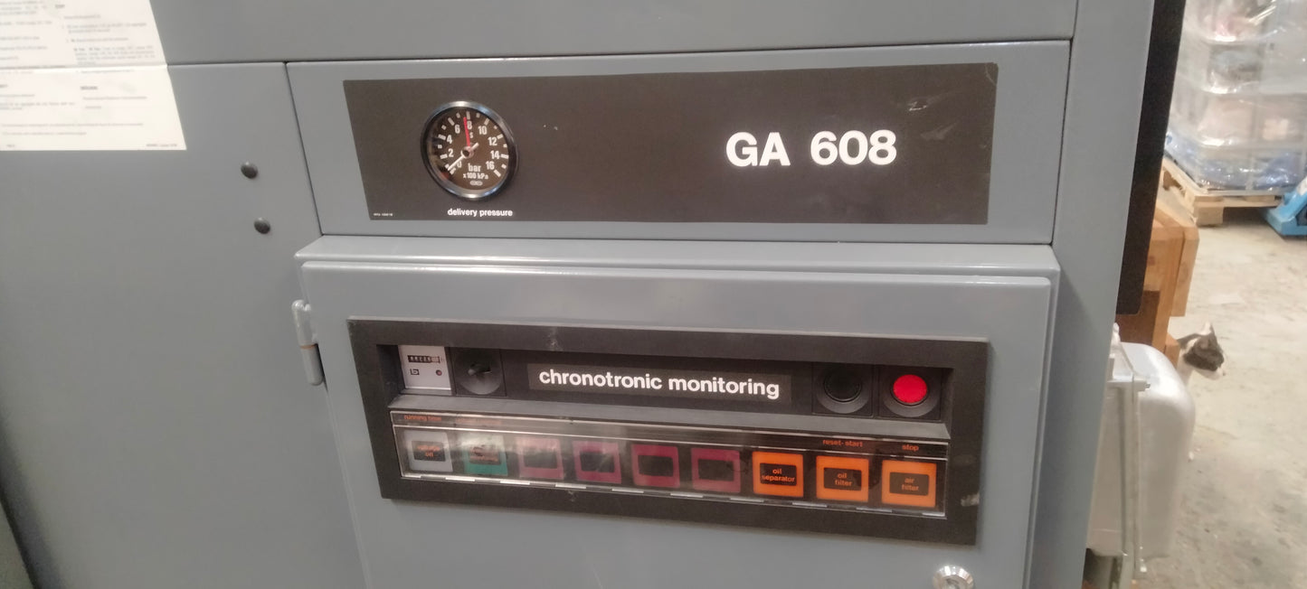Atlas Copco Screw Compressor GA 608 45kw 60hp 220cfm available in very Good Condition