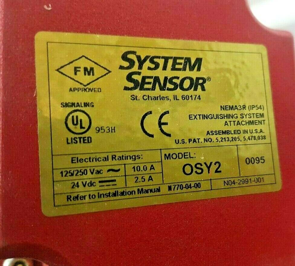 SYSTEM SENSOR OSY2 SUPERVISORY SWITCH