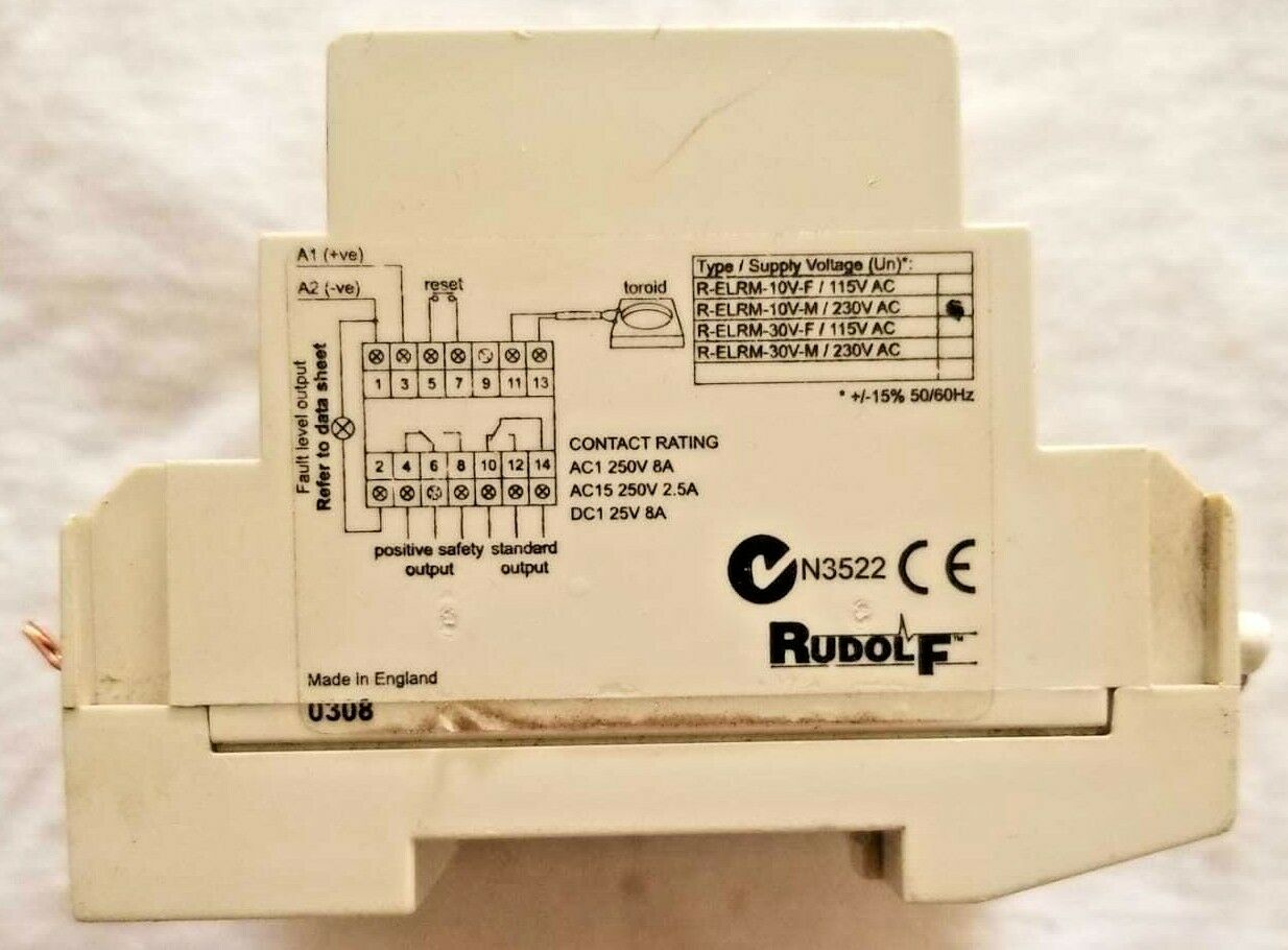 BRIDEX  RUDOLF R-ELRM-10V True RMS  EARTH LEAKAGE RELAY
