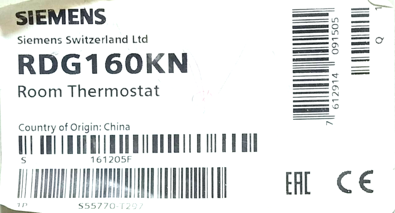 SEIMENS RDG160KN Room Thermostat