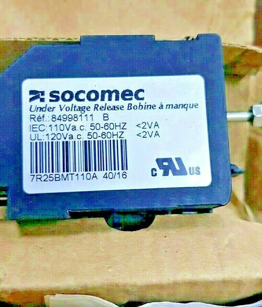SOCOMEC 84998111 B UNDER VOLTAGE RELEASE 110Va.c 50-60HZ