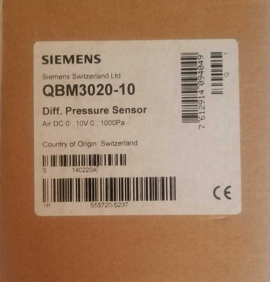 SEIMENS QBM3020-10 Diff. Pressure Sensor Air DC 0 10V 1000Pa