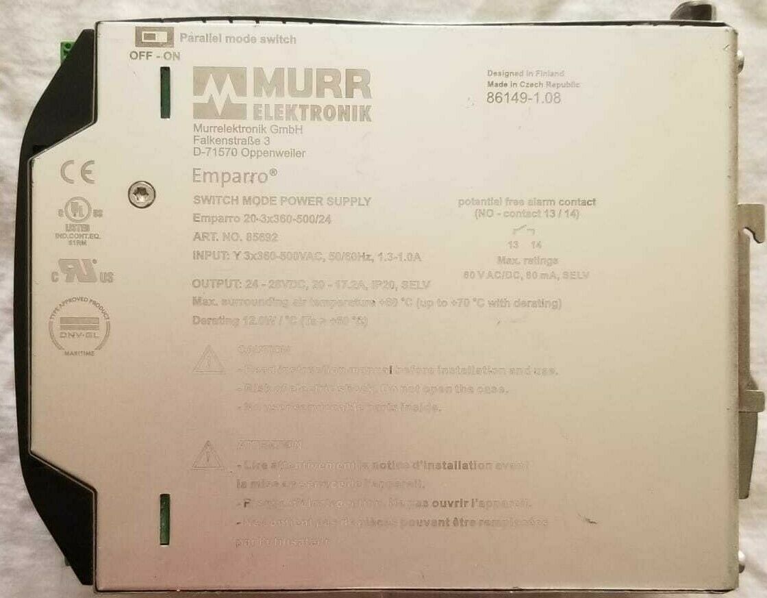 MURR ELEKTRONIK SWITCH MODE POWER SUPPLY 85692