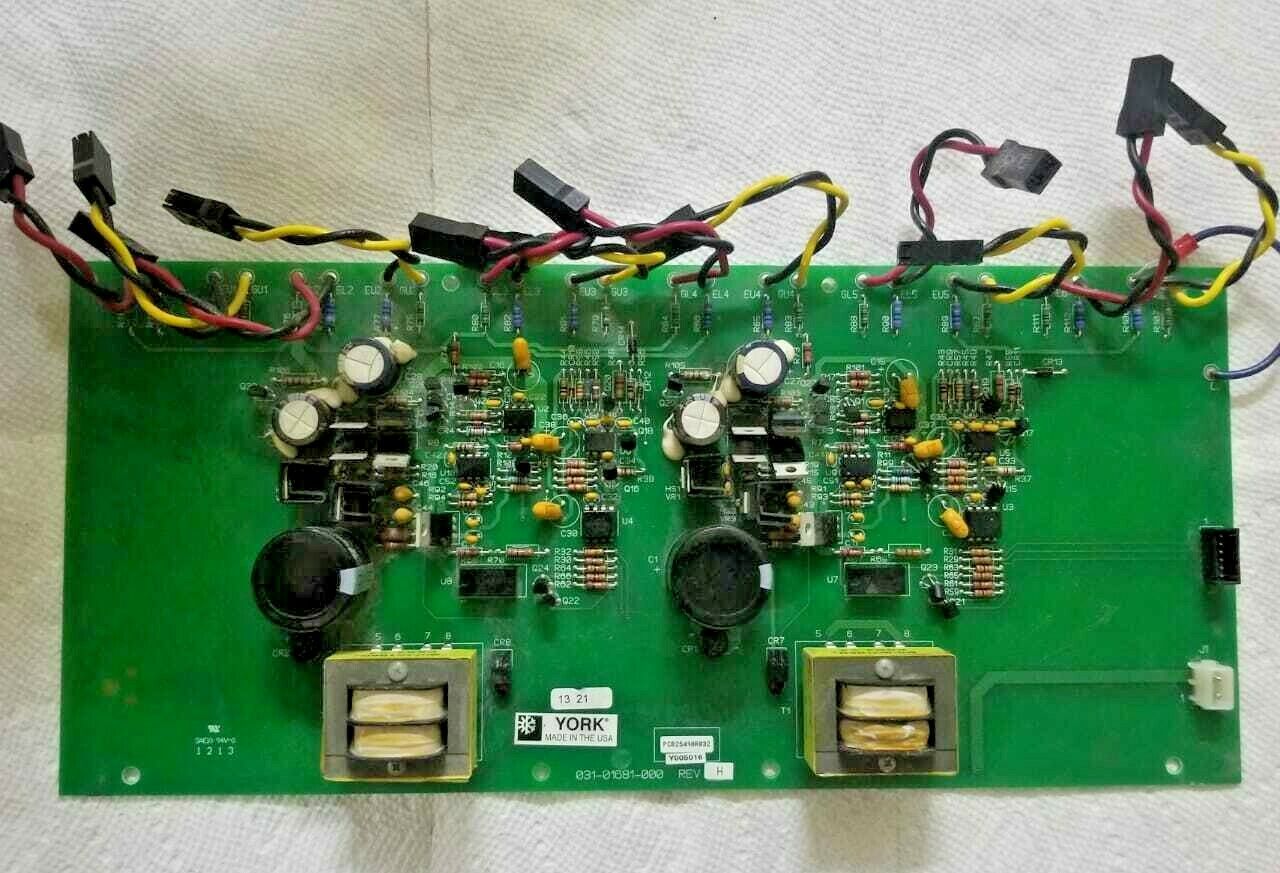 YORK CIRCUIT BOARD VFD GATE CONTROL WITH BASE BOARD MODEL 031-01681-000 Rev H