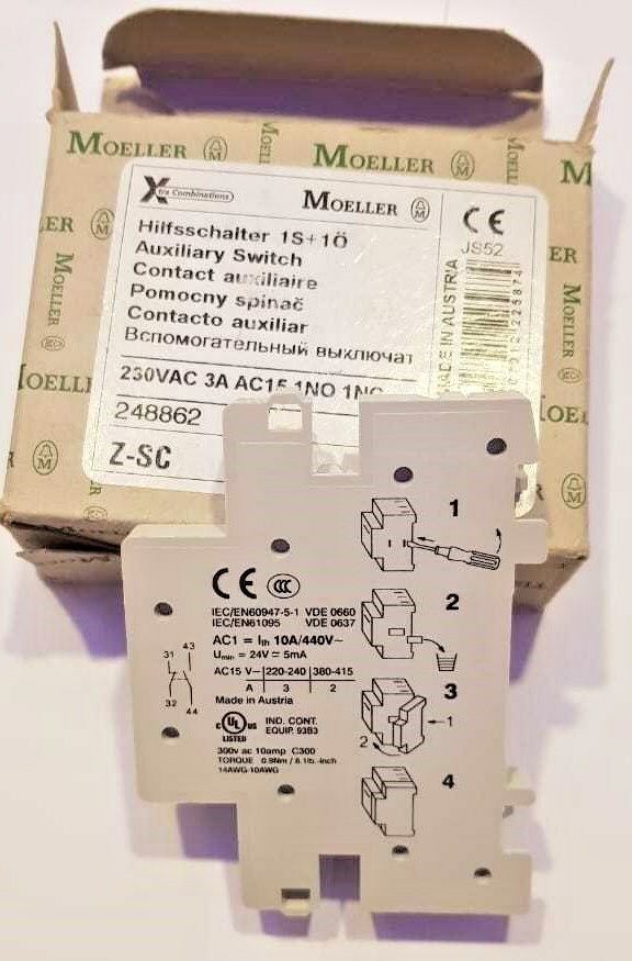 Moeller Hilfsschalter 1S+1O  Z-SC  230VAC 3A AC15 1NO 1NC