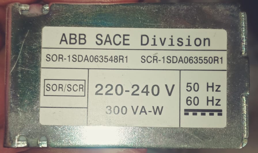 ABB SACE Division SOR-1SDA063548R1 SCR-1SDA063550R1 220-240v 300 VA-W