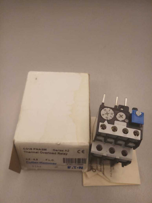 NEW EATON CULTER HAMMER C316FNA3M SERIES A2 4.5 TO 6.5 AMP OVERLOAD RELAY