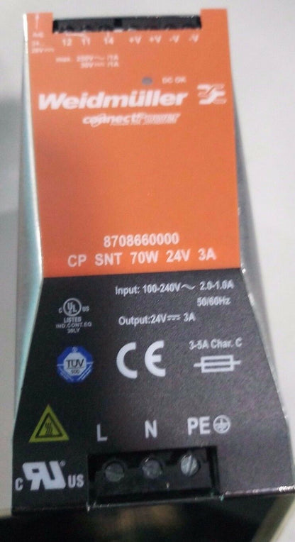 Weidmuller 8708660000 CP SNT 70W 24V 3A Power supply